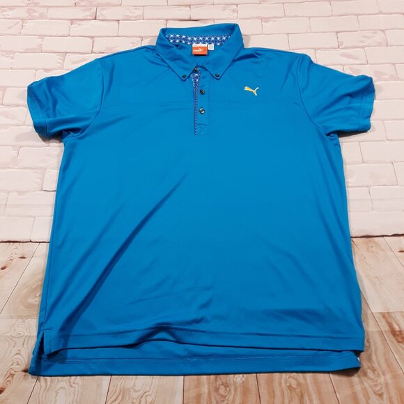 PUMA Golf Polo Shirt Large Blue - Picture 1 of 8